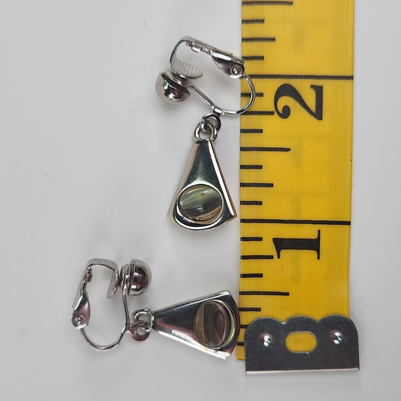 Park Lane Abalone Clip on earrings VTG 80s - Picture 10 of 11